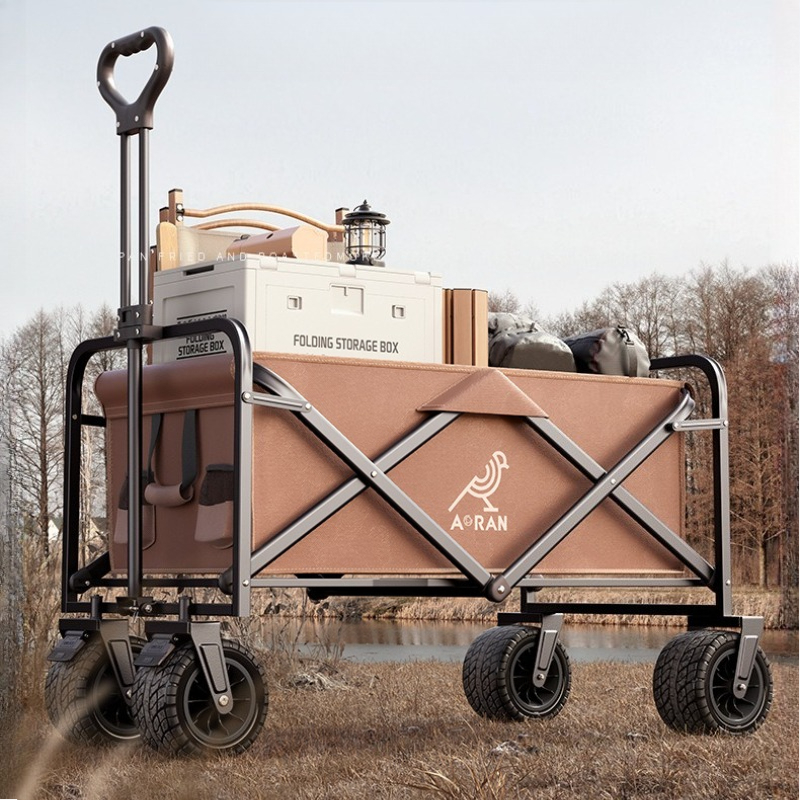 Pull Cart Fold - Portable Folding Camping Trolley Wagon Heavy
