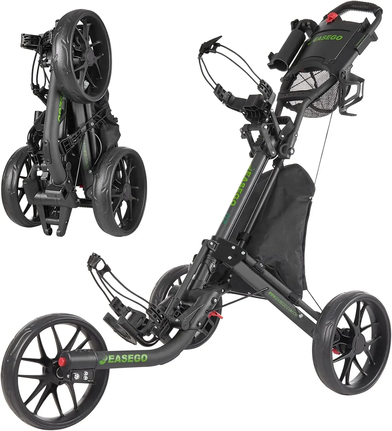 Golf Push Cart Three Wheel Fol - Pull Cart Fold ulasan dan harga