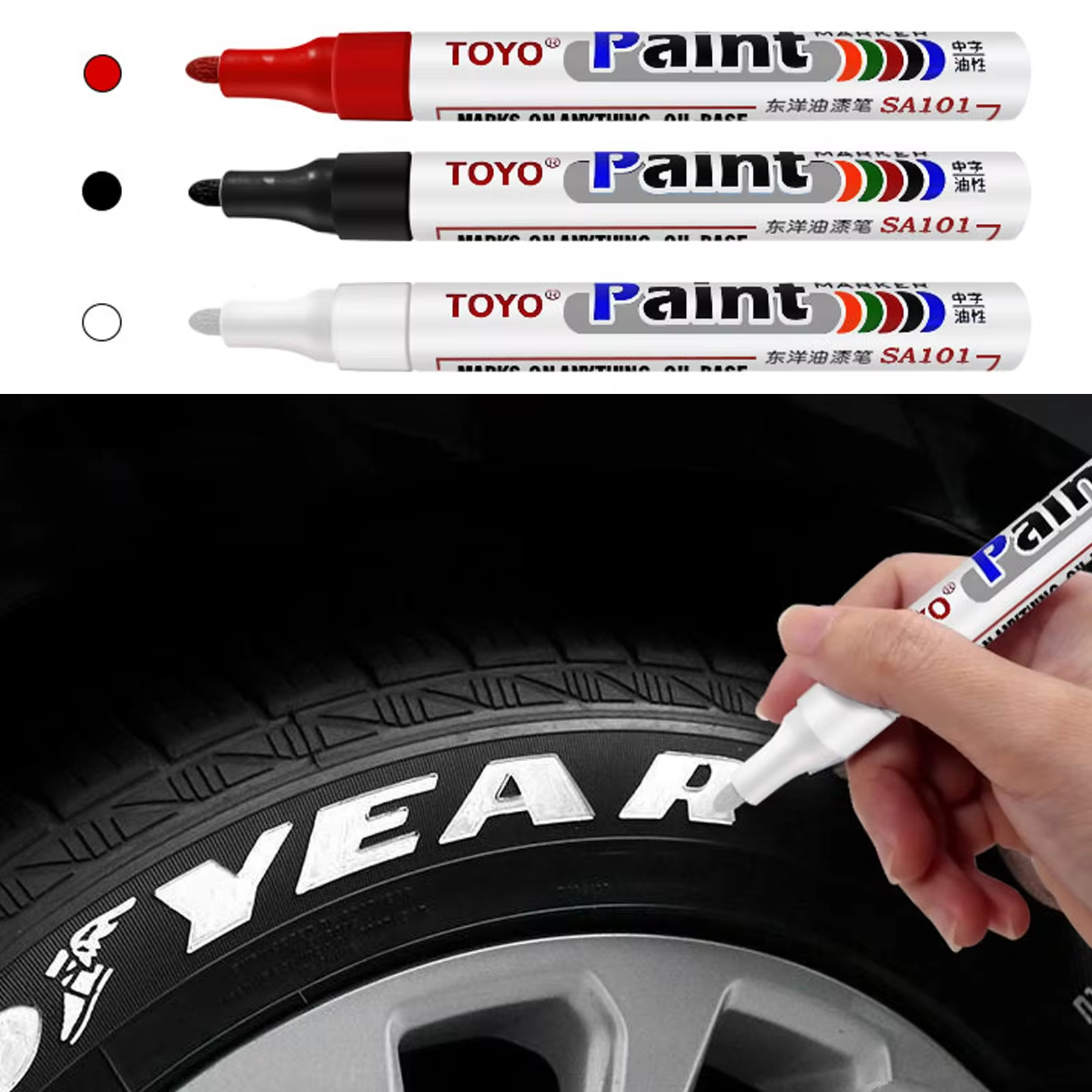 White Waterproof Auto Tire Pai - Tee Height Marker ulasan dan harga